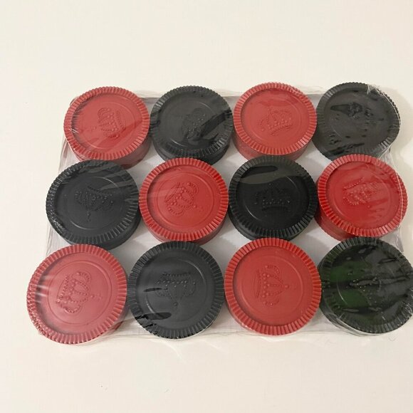 Jumbo Red And Black Replacement Checkers Large 2.25" - Picture 6 of 14